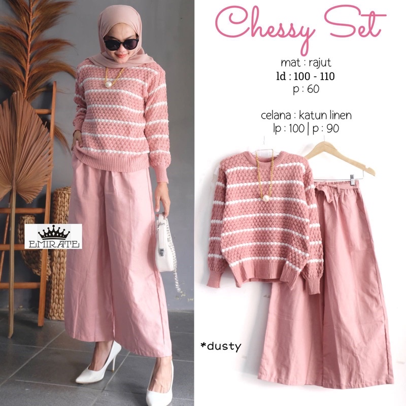 CHESSY SET + KESSIE SET  ( ATASAN + CELANA ) / BEST SELLER / BISA COD-1