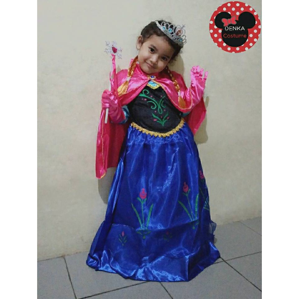 Baju Kostum Anak Princess ANNA Frozen 1-4 Gaun Pesta Ulang Tahun Ultah