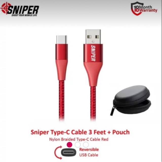 Kabel data sniper type C + pouch