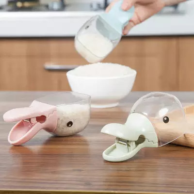 Smartchoice-Sendok gelas takaran beras duck serbaguna dilengkapi penjepit
