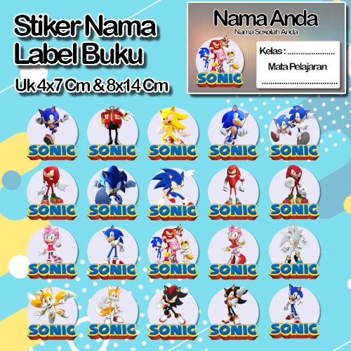 

Stiker Sonic sonik knucles tails dr eggman amy rose shadow espio silver Karakter Lucu Custom Lebel Nama cromo murah 20 Varian berbeda Sticker Pelajaran Mapel buku anak sekolah No 9