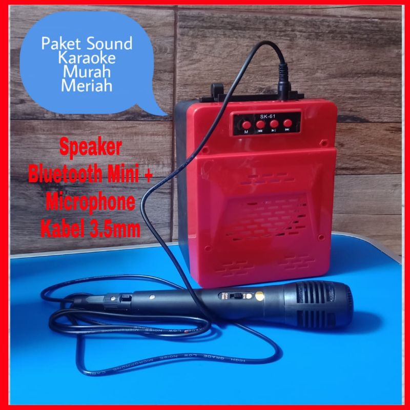 Murah Meriah Paket Sound Karaoke Rumahan Speaker Bluetooth Dan Microphone Kabel Jack 3.5mm