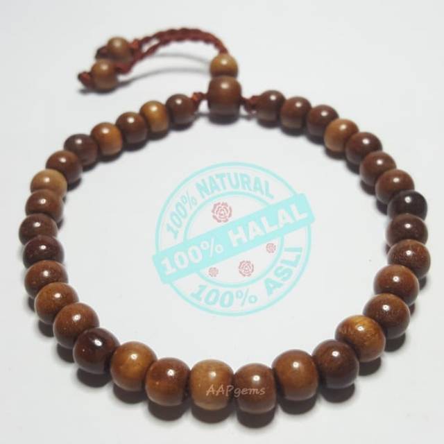 Gelang Tasbih Kayu Stigi 33butir 6mm