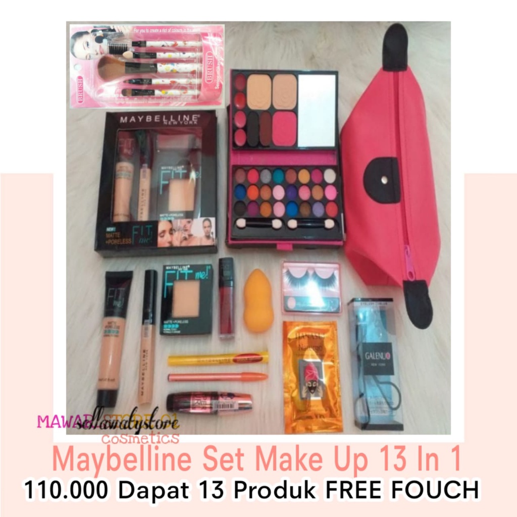 MAYBELLINE 13 IN 1 Make Up Set Fit Me / Paket Kosmetik Maybelline Fit Me  Lengkap 13 In 1