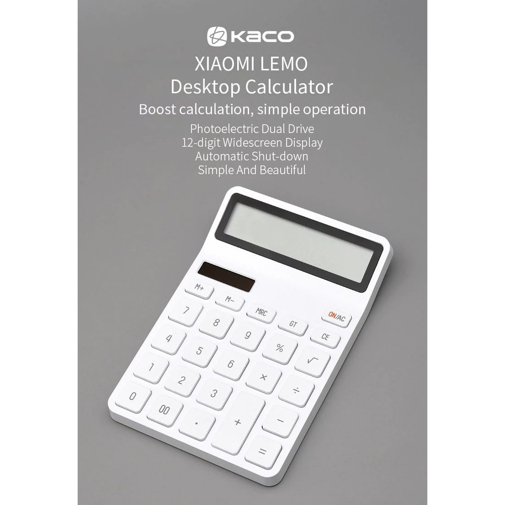 

XIAOMI KACO LEMO Desk Electronic 12-Digits Calculator - K1412 - Kalkulator Meja 12 Digit dari Xiaomi