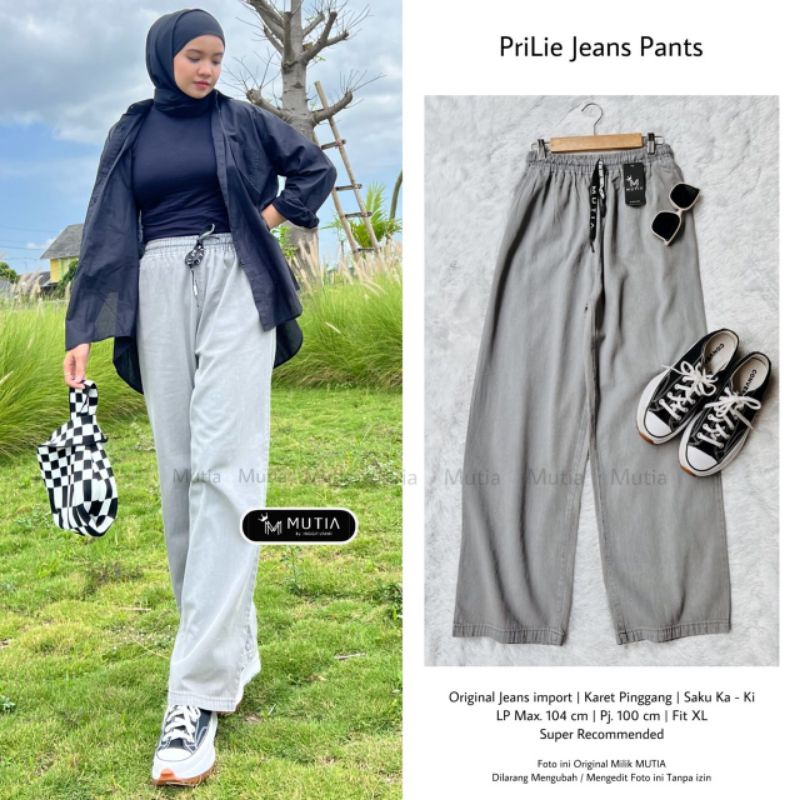 PRILIE JEANS PANTS BY MUTIA / CELANA JEANS WANITA MUSLIMAH / Jeans Pants premium kekinian