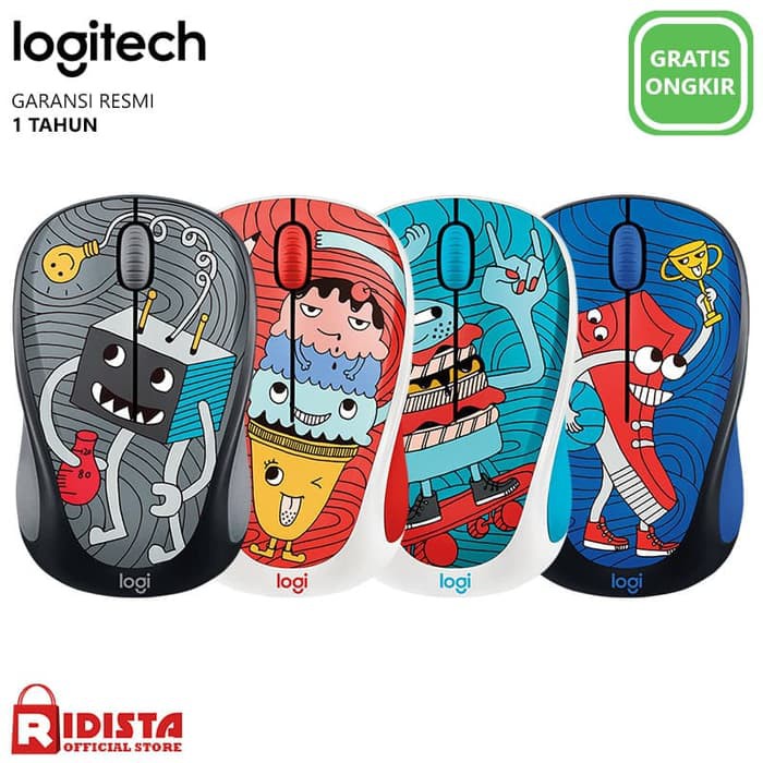 Mouse Wireless Logitech M238 Doodle Collection - L079 - SKATEBURGER