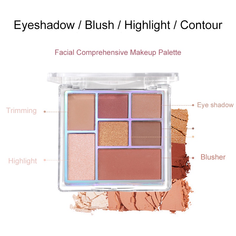 LAMEILA MULTIPLE FACE PALETTE EYESHADOW HIGHLIGHTER CONTOUR BLUSHER PALETTE 7 COLORS KODE 5082