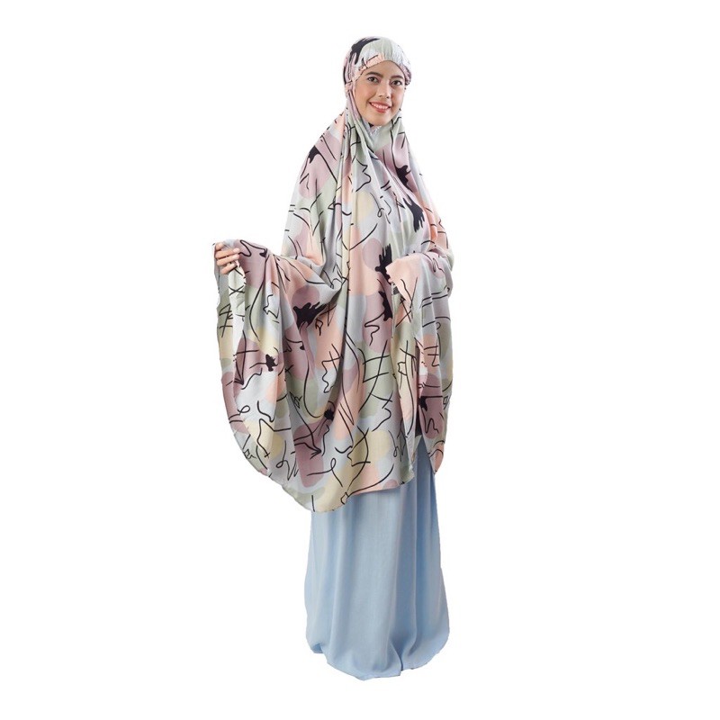 MUKENA TAZBIYA FLOWER BLUE JUMBO