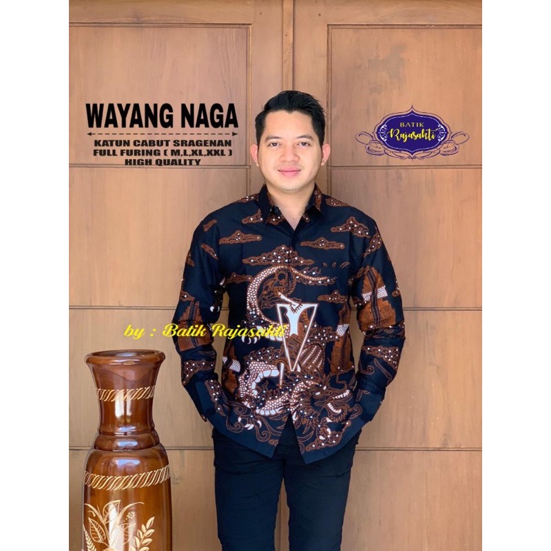 BATIK PRIA WAYANG NAGA FULL FURING KATUN HALUS SRAGENAN SIZE M-XXL HIGH QUALITY