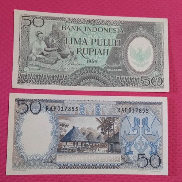 Uang Kertas Kuno 50 Rupiah Tahun 1964