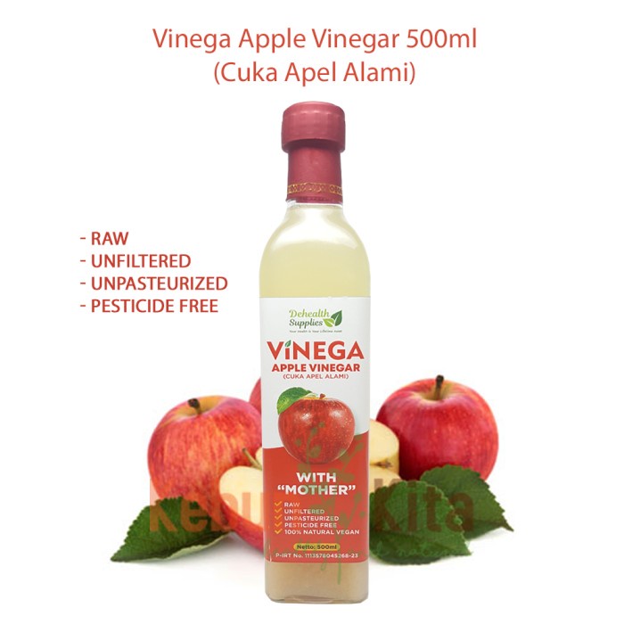 

Jual Vinega Apple Cider Vinegar 500Ml With The Mother ( Botol Kaca )