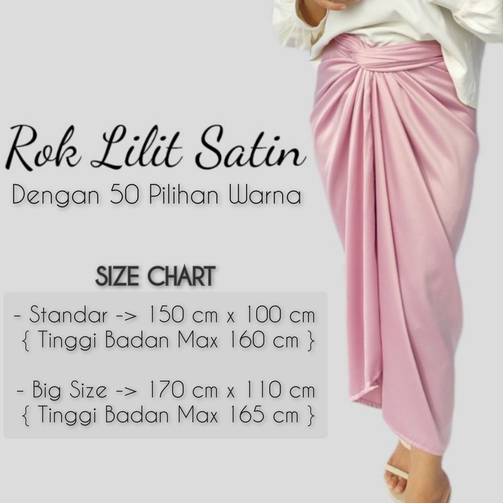 Rok lilit Instan / INSTANT WRAP SKIRT PREMIUM SATIN VELVET |  Tersedia 70 Pilihan Warna