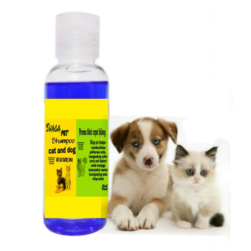 SHAMPOO KUCING ANJING MELEMBUTKAN &amp; MELEMBABKAN BULU SHAMPO SHAGA PETS -  UKURAN 50ML