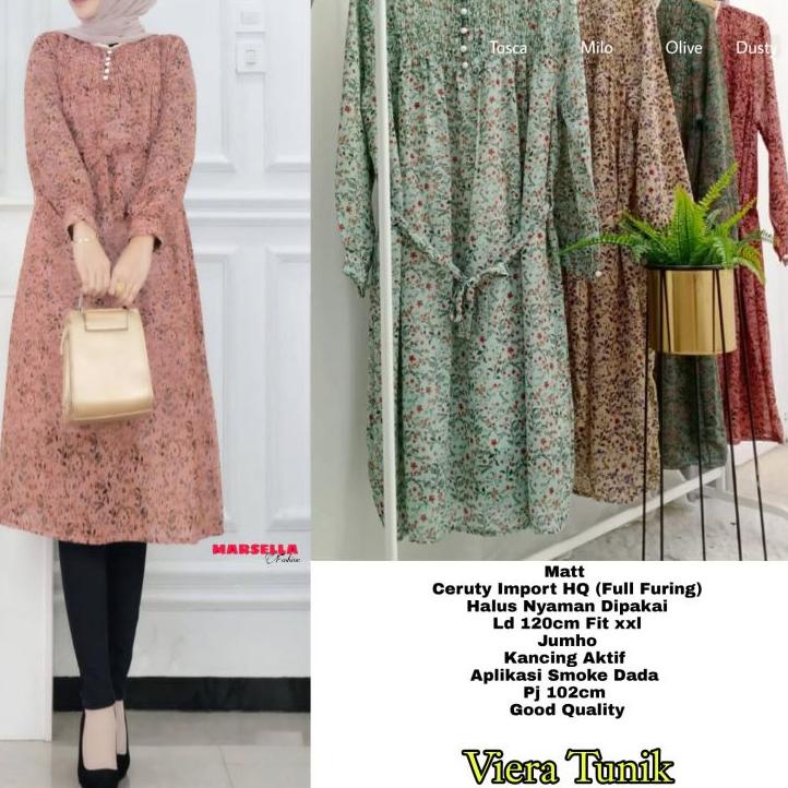 Keluaran Terbaru.. citra viera long tunik ceruty import tunik motif bunga marsela dress tunik blouse