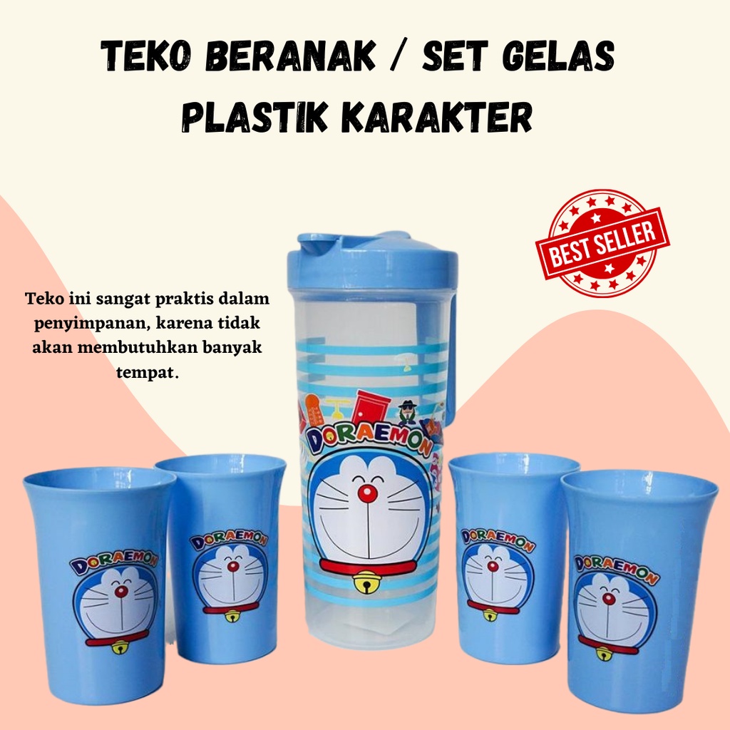 [BISA COD] CUCI GUDANG!! TEKO BERANAK 4IN1 / SET GELAS PLASTIK