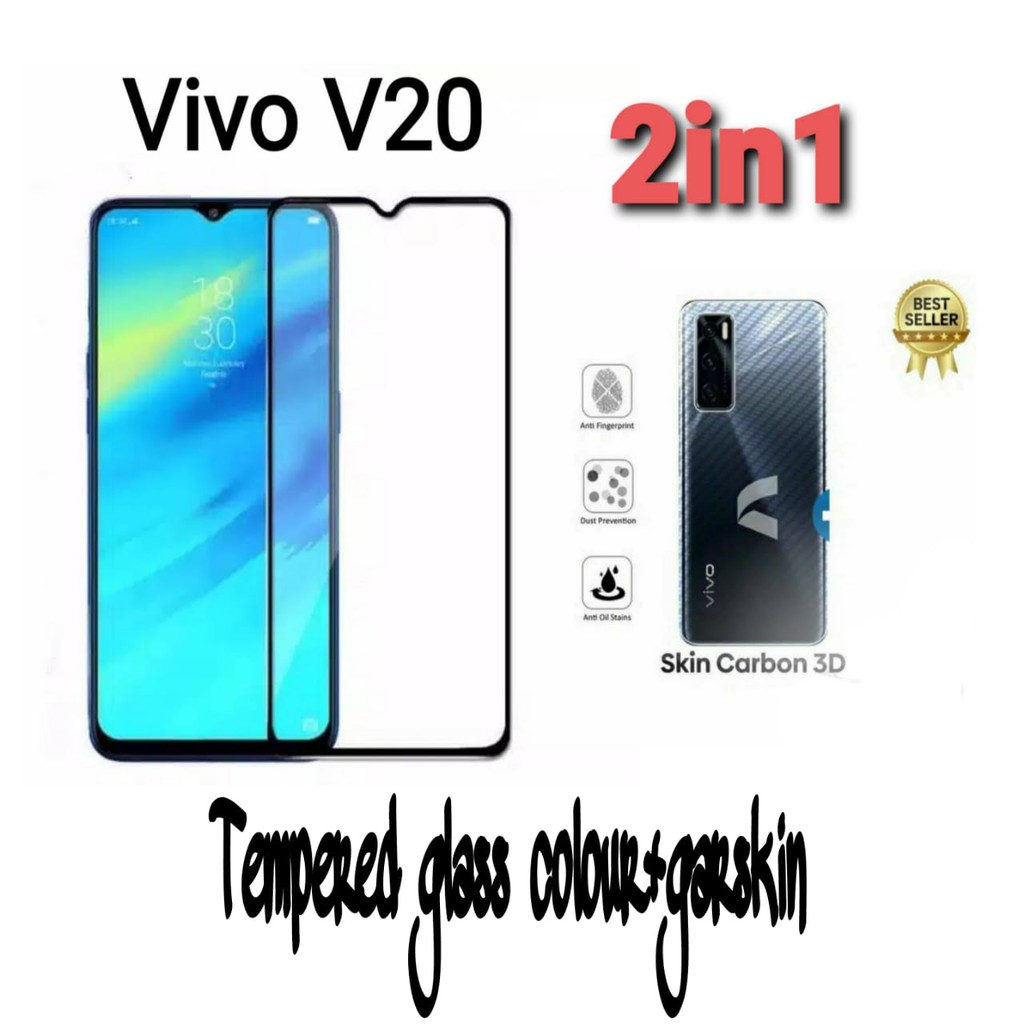 Tempered Glass VIVO V20 SE/V20 2020 Anti Gores Kaca Full Layar Premium Quality Plus Garskin