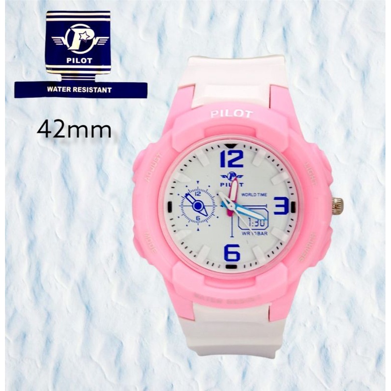 (Grosir)Jam Tangan Wanita Pilot Anti Air/Water Resisst Strap Rubber(Terima Cod)Top