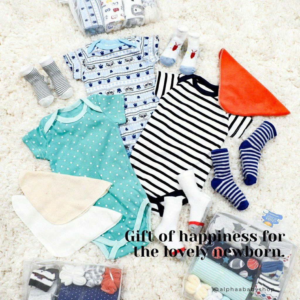 KADO BAYI / KADO LAHIRAN / HAMPERS BAYI unik boys 10 in 1 set bahan katun untuk bayi baru lahir