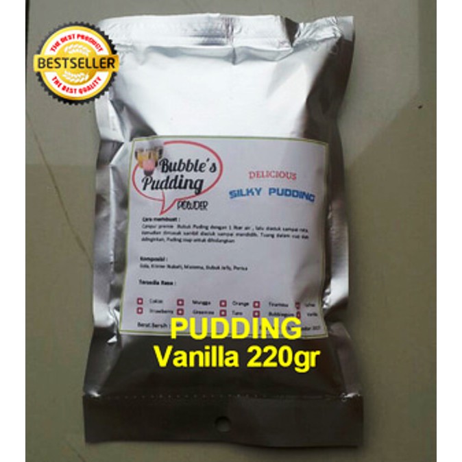 

Bubble's VANILLA Frizco Premix Silky Pudding powder 220gr, bahan bubuk puding sutra, instant pudding