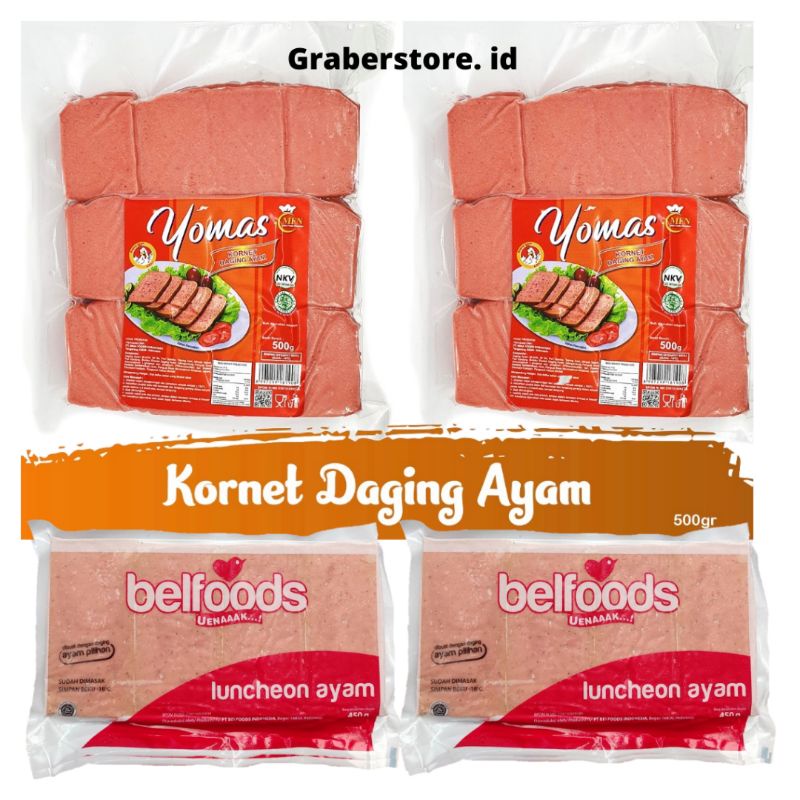 

Kornet Ayam belfoods Luncheon 450GR Kornet Ayam Yomas 500gr