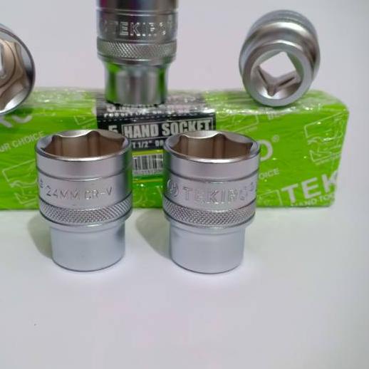 ♪ TEKIRO Mata Kunci Sok 24 mm Mata Sock TEKIRO 24 mm 6 PT Mata Kunci Socket Stang Kunci Sok Shock ♠