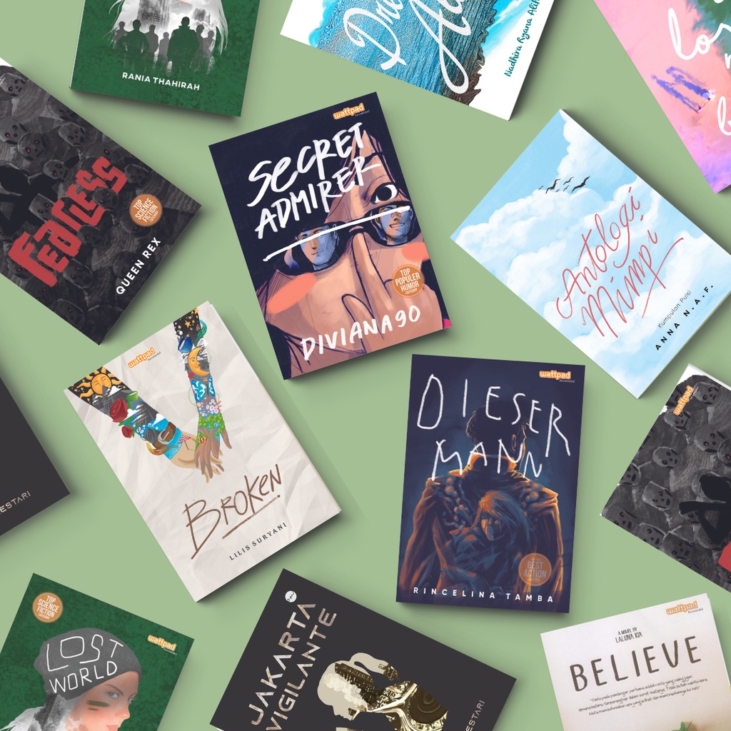 Best Seller - Novel Wattpad (Jakarta Vigilante/ Secret Admirer/ Believe/ Fearless/ Dieser Mann/ Brok