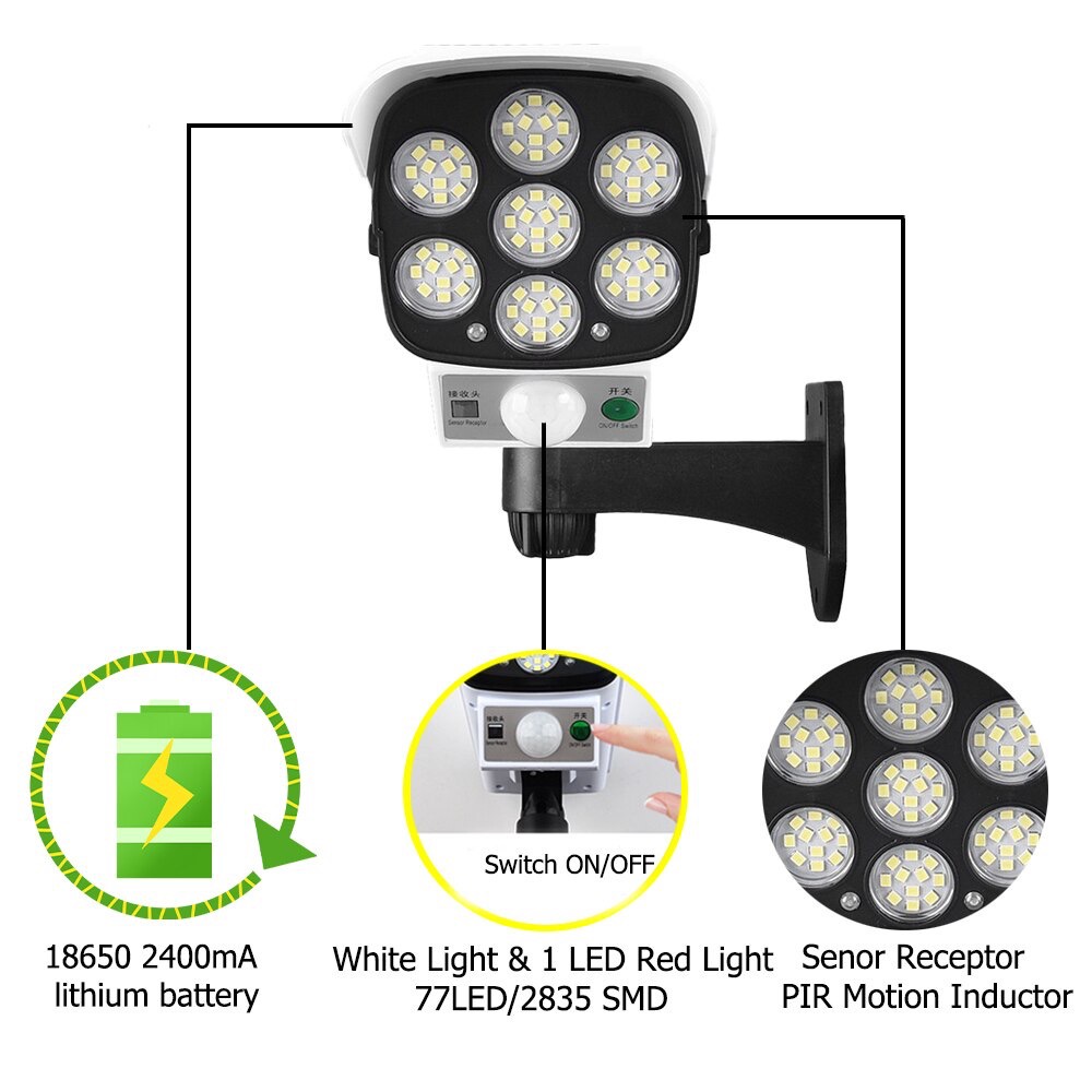 Lampu Solar Model CCTV Remote Control Lampu Taman Tenaga Surya Outdoor LED Light