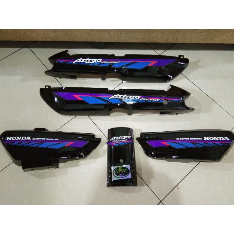 cover bodi grand bulus body grand bulus 91-92 set stiker ungu biru