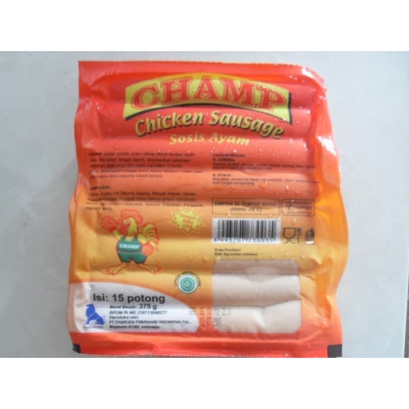 CHAMP SOSIS AYAM 375GR/sosis champ 375gr / sosis ayam champ isi 15 biji