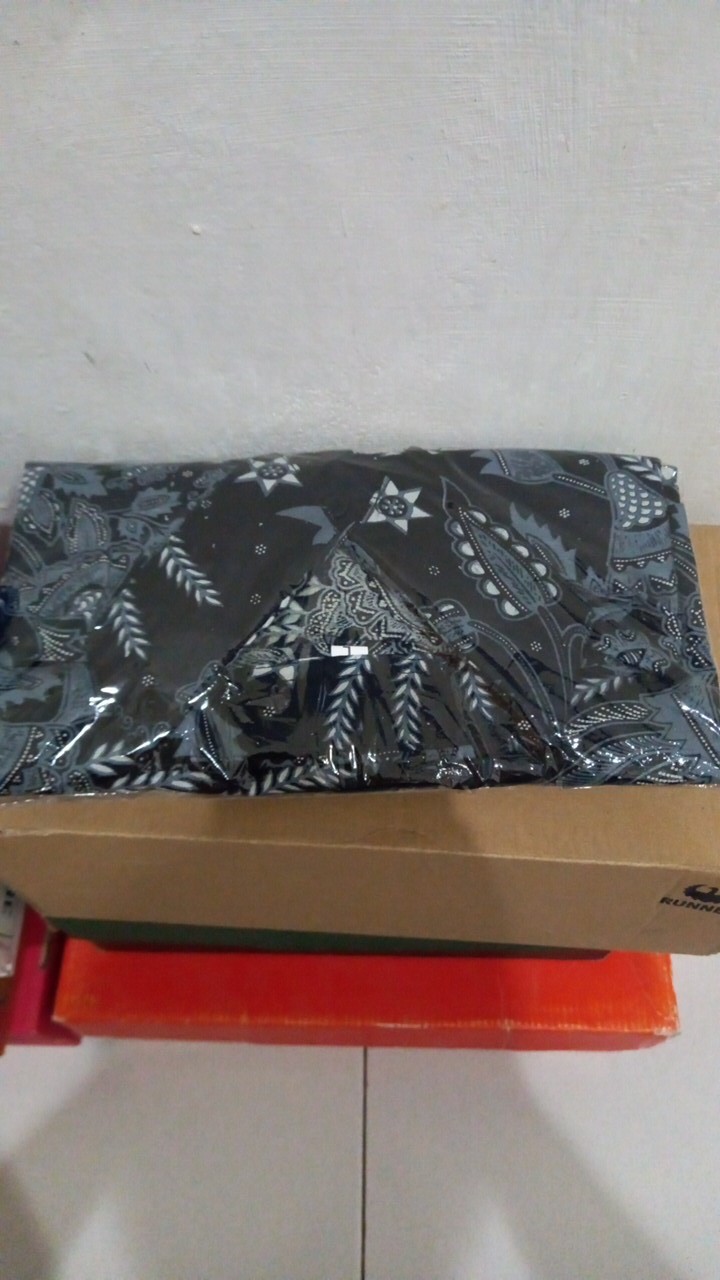 Kemeja Batik Pria Lengan Pendek Size M L Xl Xxl  Bswart Batik Hrb026 Kenongo Hem Strimin Coklat