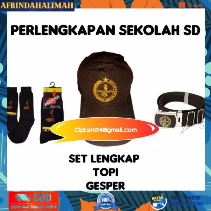 

{TERBARU} set lengkap perlengkapan pramuka sekolah SD
