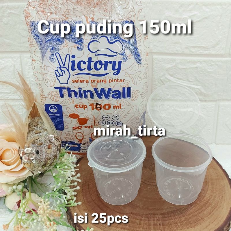 THINWALL VICTORY PUDING 150ml. cup puding 150ml gelas puding gelas agar agar. gelas puding dan tutup