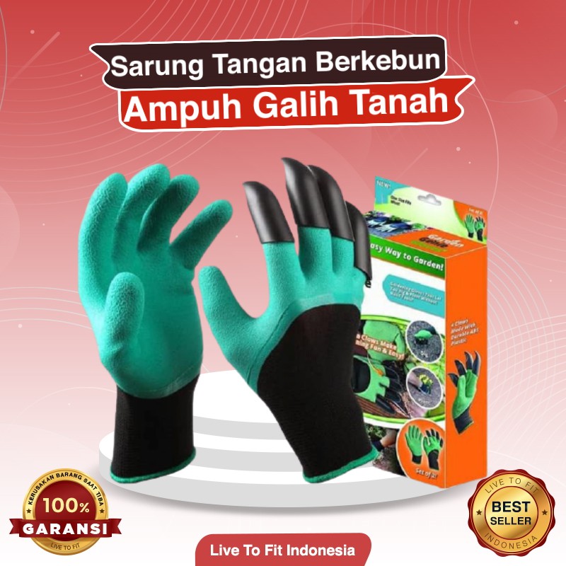 Garden Genie Gloves Sarung Tangan Peralatan Kebun Taman Cakar