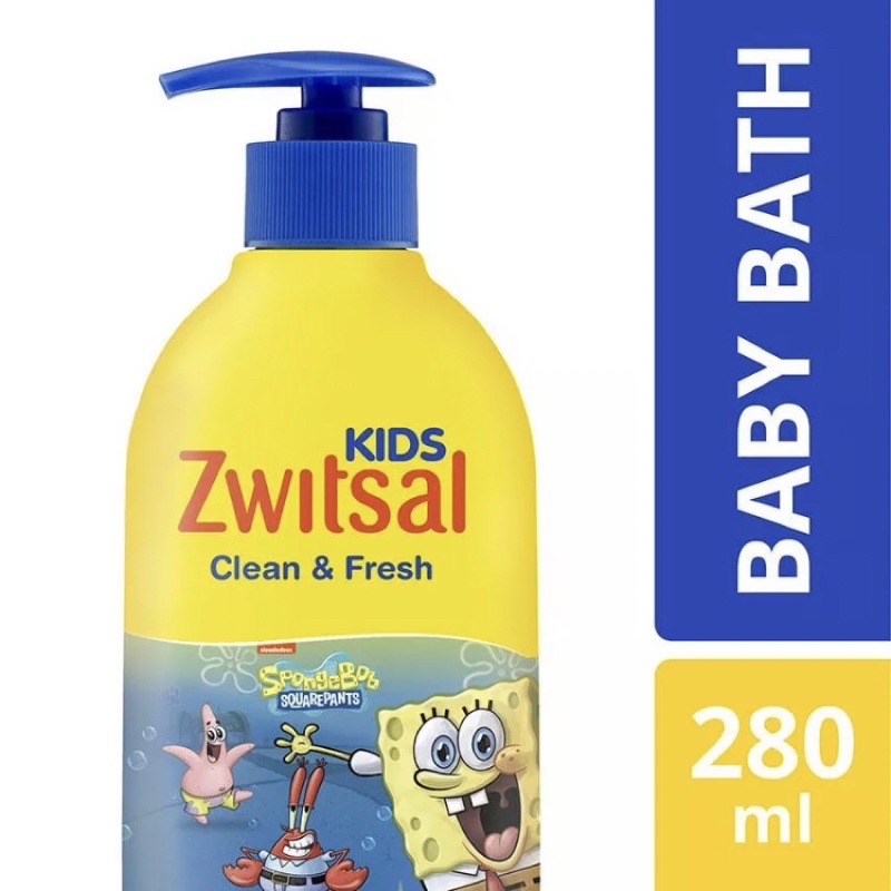 Zwitsal Kids Baby Bath Clean and Fresh 280ml - Biru