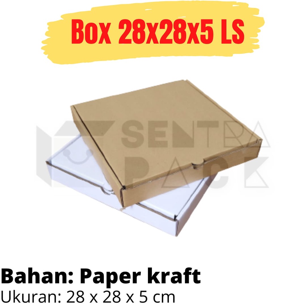 Box 28X28X5cm LS Kardus Karton Polos Pizza Hampers Iedmubarak