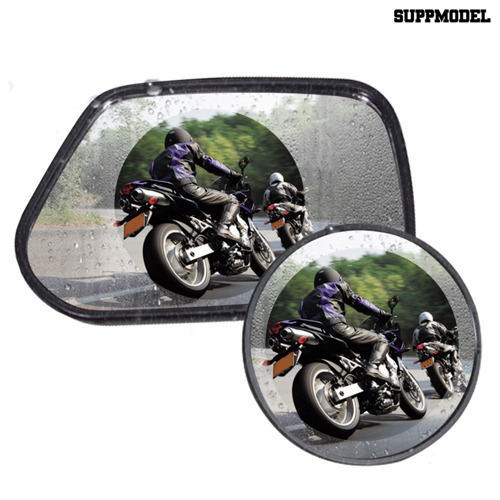 2pcs Stiker Film Pelindung Kaca Spion Mobil Anti Air / Kabut / Hujan