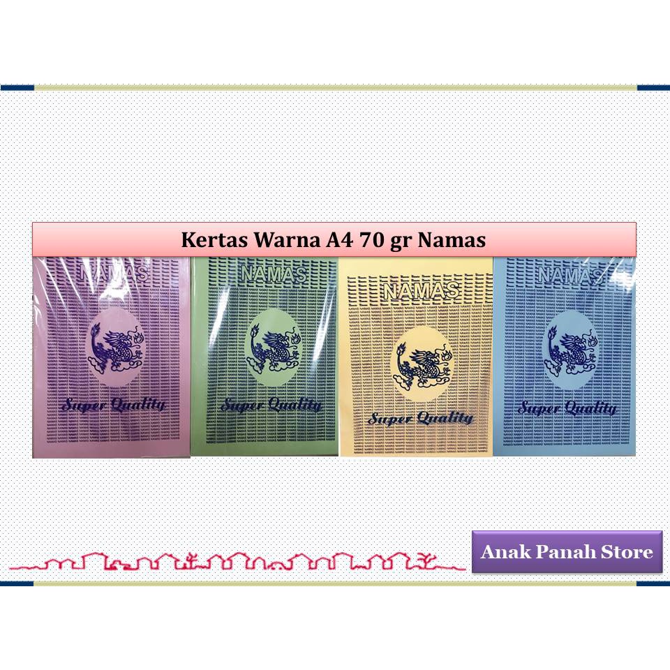 

Kertas HVS Warna 70 gr Nagamas ( Isi 400 lbr )