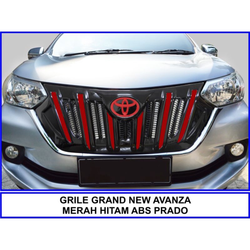 GRILL GRAND AVANZA XENIA 2016 2017 2017 MODEL PRADO APOLLO HITAM LIST MERAH BAHAN PLASTIK BUKAN FIBE