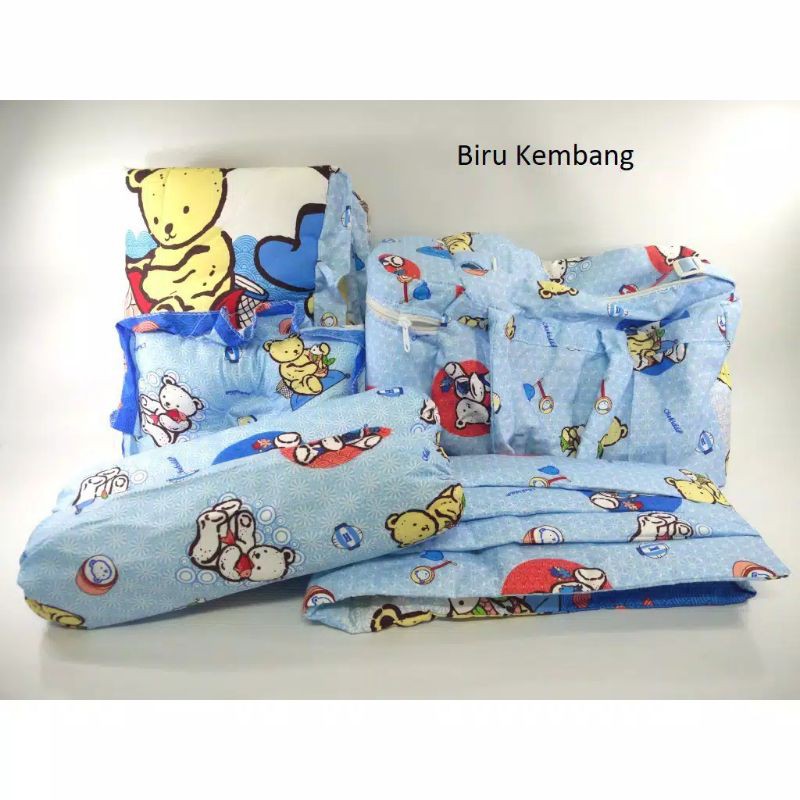 PAKET KOMPLIT TAS BOTOL GENDONGAN ALAS TIDUR DAN BANTAL GULING CHEKIDDO-GIFT SET 4 IN 1 CHEKIDDO