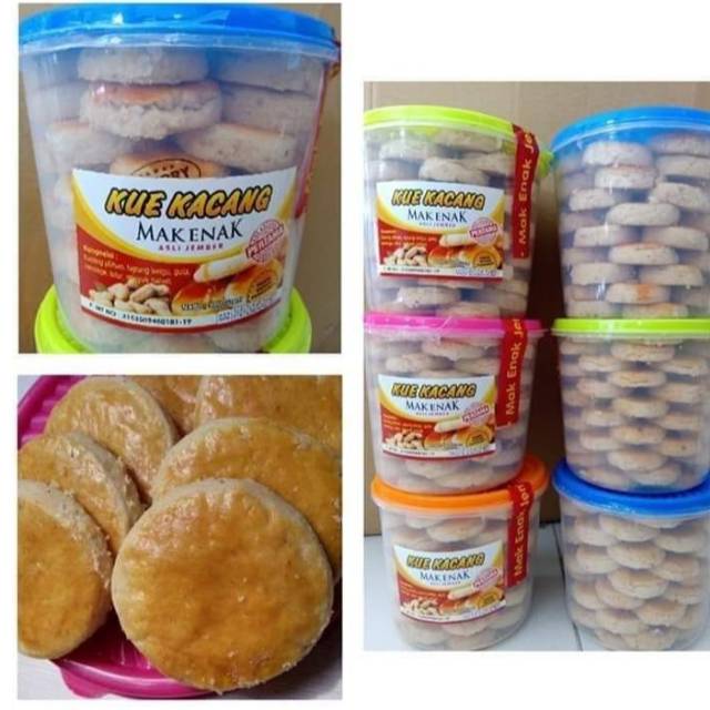 

kue Kacang asli JEMBER merk MAK ENAK/MBAK SRI free TOPLES exp des 2026