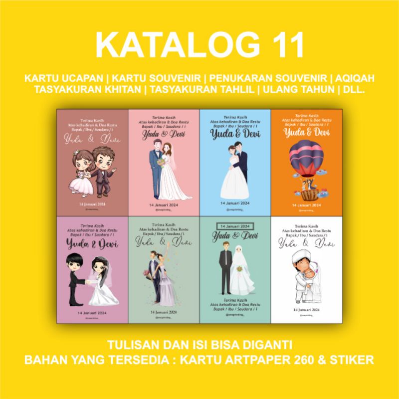 Jual KATALOG 11 | KARTU SOUVENIR (KARTU UCAPAN TERIMAKASIH/PENGAMBILAN