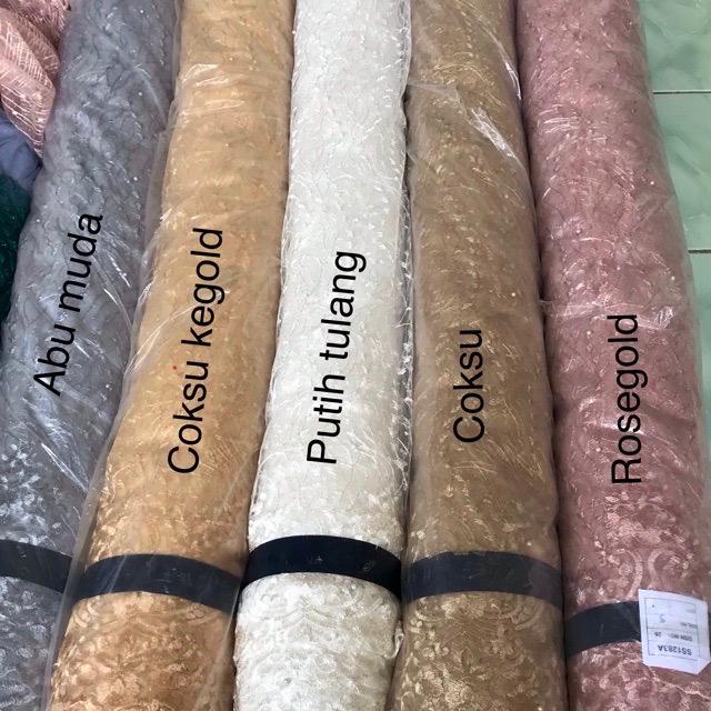 Kain Tile Mutiara Double renda / bahan Tile renda / Bahan Kebaya / Kain Tile / Kain Tile Mutiara / Kain Tille Mutiara / Kain Tille / Tile Mutiara /Terbaru / tile pinggiran terbaru