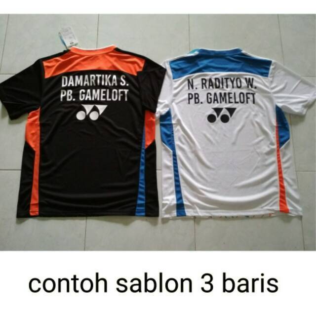 Pasang Sablon  Nama  1 3 baris bendera sponsor Sablon  