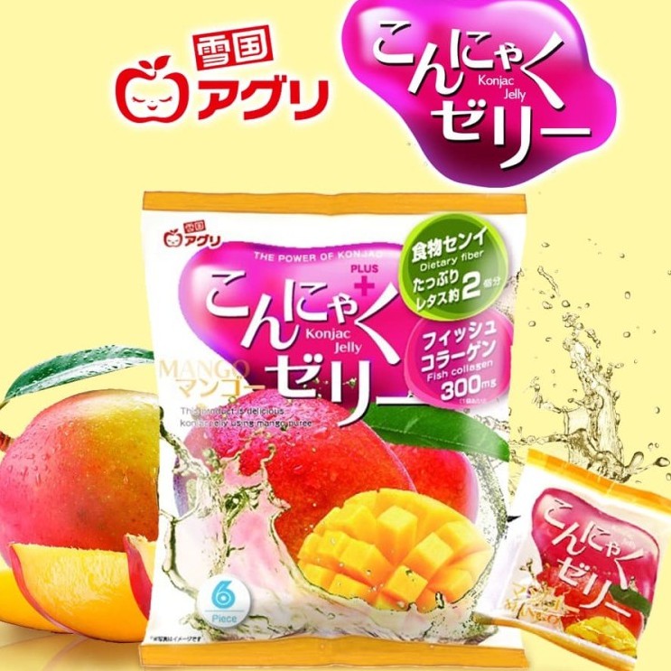 

Yukiguni Aguri Konyaku Jelly Pouch : Mango 108g [6 pcs x 18g]