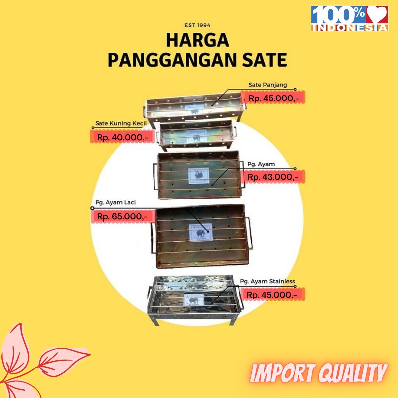 Panggangan Sate / Bakaran Sate / Panggangan Ayam / Bakaran Ayam / Alat Panggang Sate Ayam