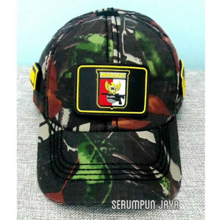 TOPI PERBAKIN CAMO - TOPI LOGO PERBAKIN KOTAK CAMO 3PATCH VELCRO