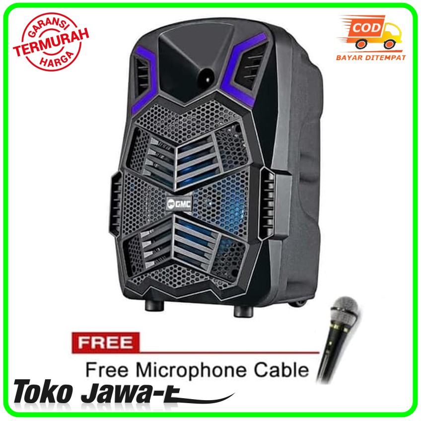 SPEAKER BLUETOOTH GMC 897K 8 inch Subwoofer Bluetooth Portable Free Mic Karaoke