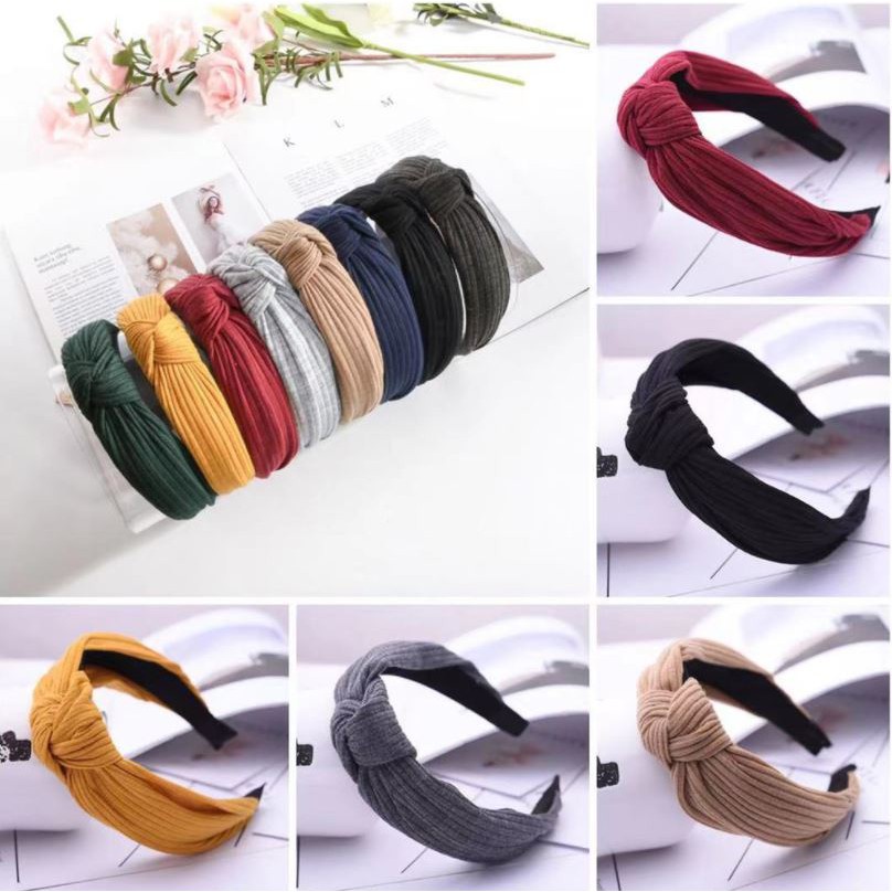 ✅Grosir Jam Senen -  Bando Korea Bandana Wanita Murah Bando Polos Bando Simpul Aksesoris Rambut Wanita Import