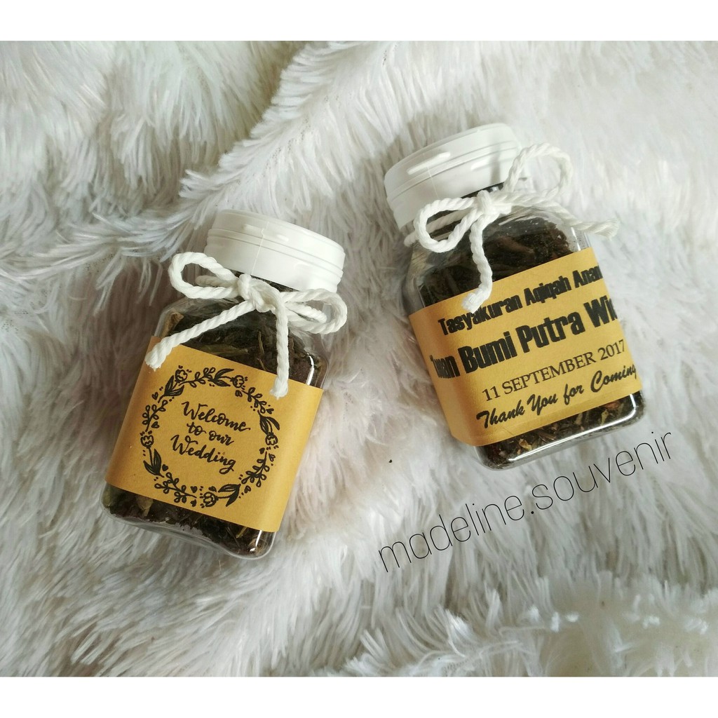 

souvenir rustic untuk wedding dan aqiqah isi teh